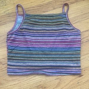 striped crop tank